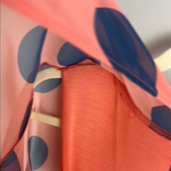 CHARLIE B Orange and Polka Dot Blue Boxy Blouse Size Medium - Picture 8 of 10